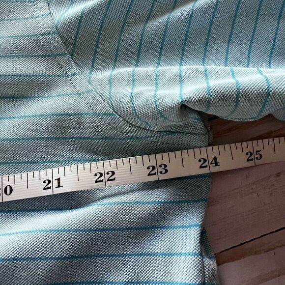 Peter Millar Crown Crafted Polo Blue And White Stripe Size Large - Picture 9 of 12